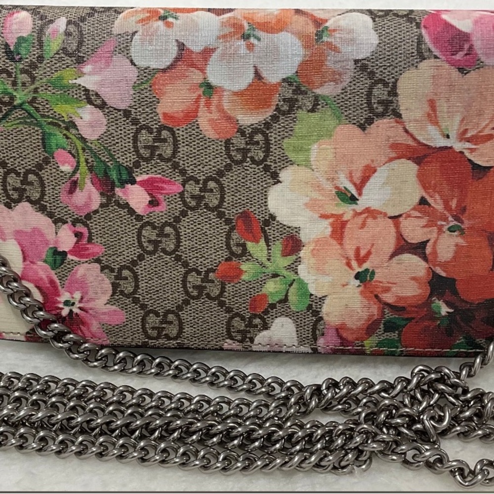 Gucci Pink and Green Floral Clutch